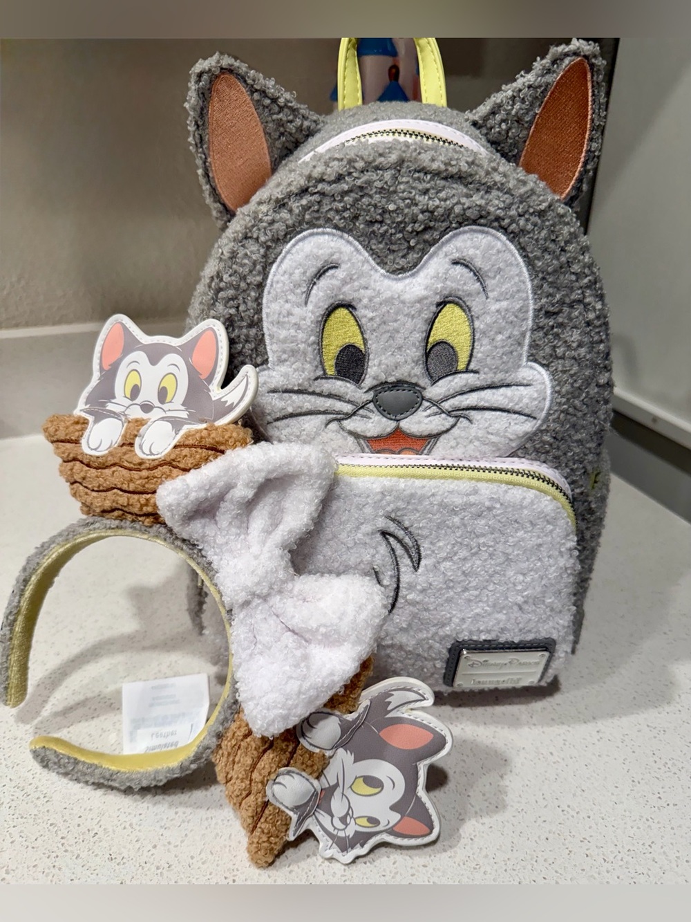 Loungefly Pinocchio Figaro Plush Backpack with matching Ears Headband